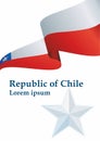 Flag of Chile, Republic of Chile. Bright, colorful vector illustration.