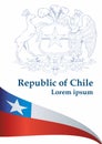 Flag of Chile, Republic of Chile. Bright, colorful vector illustration.