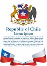 Flag of Chile, Republic of Chile. Bright, colorful vector illustration.