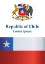 Flag of Chile, Republic of Chile. Bright, colorful vector illustration.