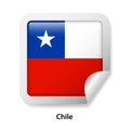 Flag of Chile. Round glossy sticker Royalty Free Stock Photo