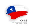 Flag of Chile vector brush stroke design isolated on white background Royalty Free Stock Photo