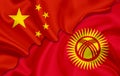 Flag of China and flag of Kyrgystan