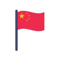 Flag of China isolated on white background.
