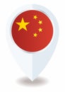 Flag of China, location icon for Multipurpose, Royalty Free Stock Photo