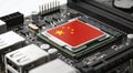 Flag of china on a processor CPU Central processing Unit or GPU microchip on a motherboard. Royalty Free Stock Photo
