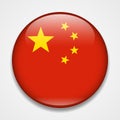 Flag of China. Round glossy badge Royalty Free Stock Photo