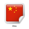 Flag of China. Round glossy sticker Royalty Free Stock Photo