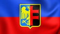 Flag of Chorzow City, Poland. Royalty Free Stock Photo