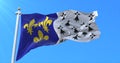 Flag of the city of Brest, France. 3d rendering