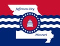 Flag of the city of Jefferson City. Missouri State USA Royalty Free Stock Photo