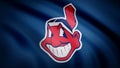 Flag of the Cleveland Indians, american professional baseball team logo, seamless loop. Editorial animation