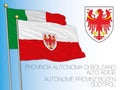 Flag and coat of arms of the Autonomous province of Bolzano, Italy