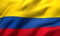 Flag of Colombia blowing in the wind