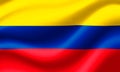 Flag of Colombia waving in the wind.