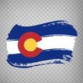 Flag of Colorado from brush strokes. United States of America. Flag Colorado on transparent background for your web site design,