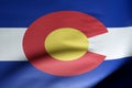 Flag of Colorado waving wind