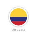 Columbia Button Flag Vector Template Design Illustrator