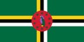 Flag of Commonwealth of Dominica official colors and proportions, vector image.