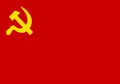 Glossy glass flag of Communist Party of Uruguay