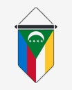 Flag of Comoros. Vector Sign and Icon. Vertical Pennant. Vector