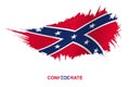 Flag of Confederate in grunge style with waving effect