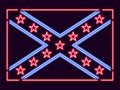 Flag Confederate States of America neon sign. Vector