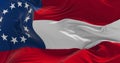 flag of the Confederate States of America 1861-1863 waving in the wind. Patriotic concept about state. 3d illustration