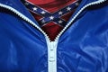 Flag of the Confederates under unpacked zipper