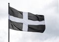 The flag of Cornwall also know as Saint Piran`s Flag United Kingdom