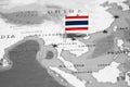 The Flag of Thailand in the World Map Royalty Free Stock Photo