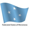 Flag of the country Federated States of Micronesia on a white background Royalty Free Stock Photo