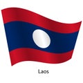Flag of the country Laos on a white background Royalty Free Stock Photo