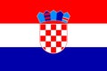 Flag of Croatia. Official colors. Flat vector illustration