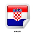 Flag of Croatia. Round glossy sticker