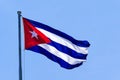 Flag of Cuba with a blue sky Royalty Free Stock Photo