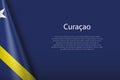 flag Curacao, isolated on background with copyspace