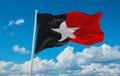 flag of Cushitic peoples Kenya Somalis at cloudy sky background, panoramic view. flag representing ethnic group or culture,