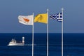 Flag of Cyprus, Greece and the Greek Orthodox Church. Royalty Free Stock Photo