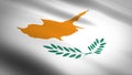 Flag of Cyprus. Realistic waving flag 3D render illustration with highly detailed fabric texture.