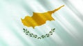 The flag of Cyprus. Shining silk flag of Cyprus. High quality render. 3D illustration