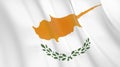The flag of Cyprus. Waving silk flag of Cyprus. High quality render. 3D illustration