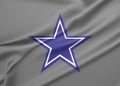 Flag Dallas Cowboys, flag of American football team Dallas Cowboys, fabric flag Dallas Cowboys, 3D work and 3D image. Yerevan, Royalty Free Stock Photo