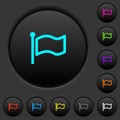 Flag dark push buttons with color icons