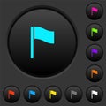 Flag dark push buttons with color icons