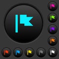 Flag dark push buttons with color icons
