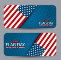 Flag Day USA card, coupon, or voucher. United States of America national Old Glory, The Stars and Stripes. Royalty Free Stock Photo