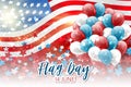 Flag Day USA. United States of America national Old Glory, The Stars and Stripes. 14 June American holiday. Blue, red, and white b Royalty Free Stock Photo