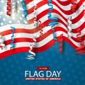 Flag Day USA. United States of America national Old Glory, The Stars and Stripes. 14 June American holiday. Royalty Free Stock Photo