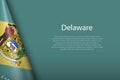 flag Delaware, state of United States, isolated on background with copyspace